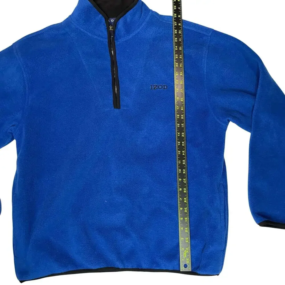 IZOD Blue 1/4 Zip Fleece Pullover Mens Large